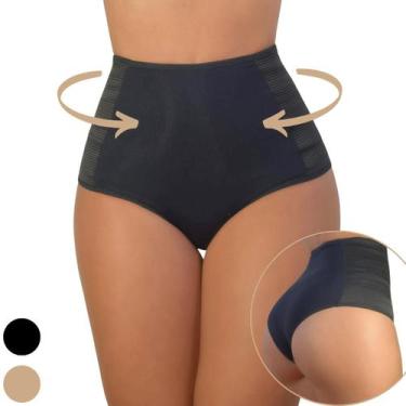 Imagem de Kit 10 Calcinhas Cinta Modeladora Compressão Abdominal Viére, XG, Pret