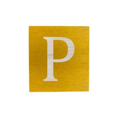 Imagem de Cubo Amarelo Letra Branca Festa Chá de Bebê Decoração 8x8x8 Cm Mdf Mad