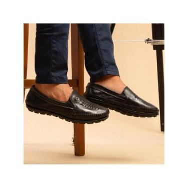 Imagem de Mocassim Masculino Em Couro Legitimo Dia a Dia - Rota Franca, 39, Pret