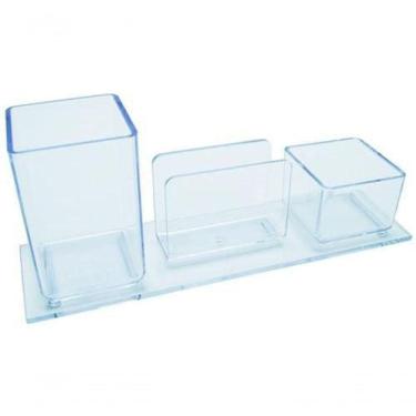 Imagem de Porta Lapis Clips E Lembrete Acrimet 940 Cristal