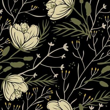 Imagem de VEELIKE Papel de parede floral escuro vintage boho floral para banheiro, sala de estar, 40 x 39 cm, papel de parede botânico preto autoadesivo, pré-colado, papel de contato removível para armários