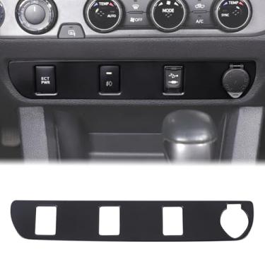 Imagem de Painel de interruptor de interruptor de isqueiro para console central de carro compatível com Toyota Tacoma 2016-2023 controle central acendedor de cigarro painel de interruptor decorativo acessórios
