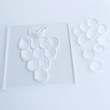Imagem de Modelo de roteador de uva, gabarito de madeira de acrílico transparente, 20 x 20 cm, guia de corte embutido