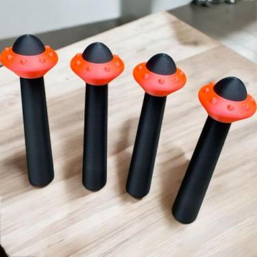 Imagem de Porta mocó Nave Espacial  Kit com 4 unidades - FLEX3D, Tampa laranja, 