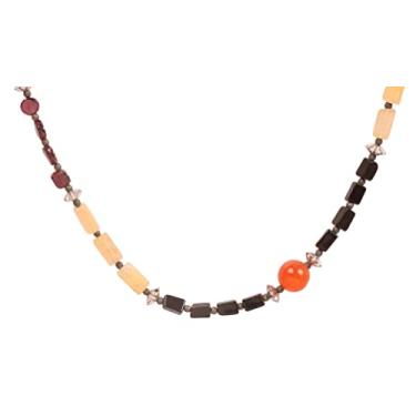 Imagem de Touchstone Colar feminino indiano de Bollywood moderno lindo feito à mão com contas coloridas de designer longo e deslumbrante, Liga metálica, Sem pedras preciosas