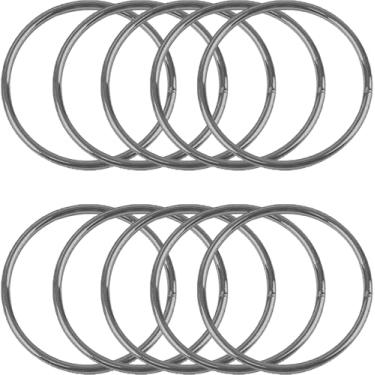 Imagem de 10 argolas de macramê, BetterJonny argolas de metal para artesanato de 25,4 cm, anéis de apanhador de sonhos pretos para decoração de casa, artesanato faça você mesmo e artesanato de pendurar na