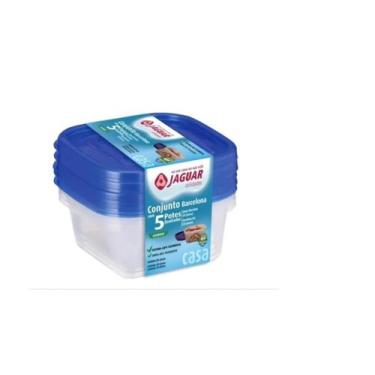 Imagem de Conjunto De 5 Potinhos De Plástico Quadrados 230 Ml Cozinha - Jaguar