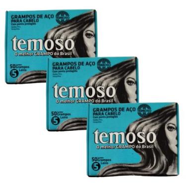 Imagem de Kit 3 Grampo De Aço Para Cabelos Nº 5 Loiro 50Un - Teimoso