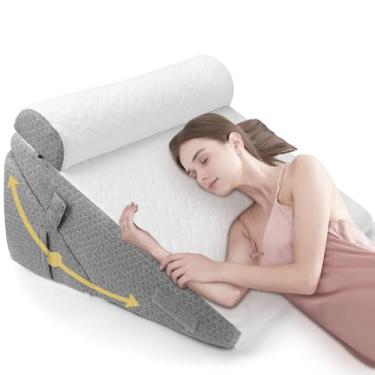 Imagem de Travesseiros de Cunha de Cama, Travesseiros de Cunha de Cama para Dormir, Peças de Almofada de Cunha de Cama, Almofada Ajustável 2 em 1 de Espuma Viscoelástica para Refluxo Acido