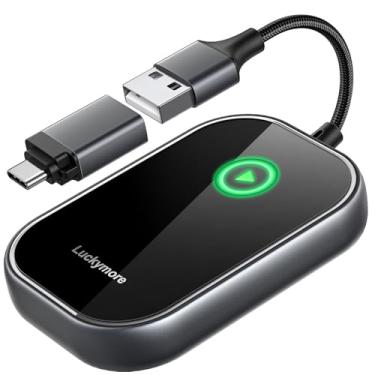 Imagem de Adaptador Carplay sem fio, converte dongle Carplay com fio para controle sem fio Plug & Play Carplay, adequado para carros de 2017 e para Apple iPhone iOS 10+, preto