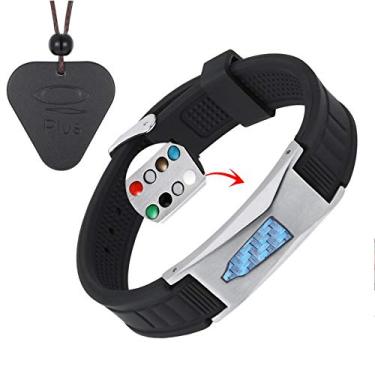 Imagem de Pulseira de proteção EMF, pulseira antiradiação 7 em 1 para dor nas articulações e túnel do carpo, para homens e mulheres | Colar/pingente com proteção EMF