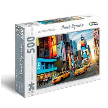 Imagem de Quebra cabeça de 500 peças colorido puzzle tema times square - PAIS & 