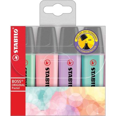 Imagem de Caneta Marca Texto Stabilo Boss 04 Cores Pasteis Sertic