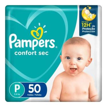 Imagem de Fralda Pampers Confort Sec Bag P Com 50 Unidades, P, 50