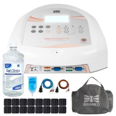 Imagem de Neurodyn ii Ibramed - Aparelho tens, fes e corrente russa + 16 Eletrodos + Gel Incolor 1Kg