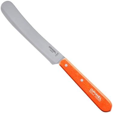 Imagem de Opinel Brunch Knife - Multi-Use Spreading, Micro-Serrated, Rounded Blade Knife for Cutting Bagels Bread, Sustainably Harvested Wood Handles, Sandvik 12C27 Blade, Made in France (Tangerine)