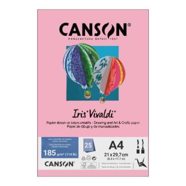 Imagem de Papel Canson A4 Iris Vivaldi 185g 25Fls - Escolha a Cor, Rosa Claro