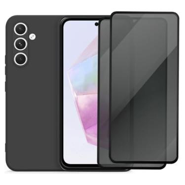 Imagem de Kit Capa Capinha Aveludada Anti Impacto e 2 Película De Privacidade Para Samsung Galaxy A35