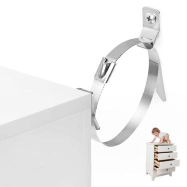 Imagem de Vigorwise 10 peças de âncoras de parede de metal antipontas para móveis para bebês, tiras de terremoto para estante de livros, armário de cômoda