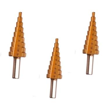 Imagem de Kit 3 Brocas Escalonadas De Aço - Pronta Entrega - ETILUX, 4 a 32MM