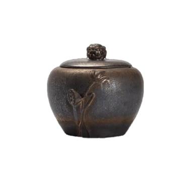 Imagem de TLTDSMY Armazenamento de chá grande retrô lacrado lata de chá doméstica grande capacidade lata de chá chá verde café baunilha açúcar nozes vasilhas de cozinha