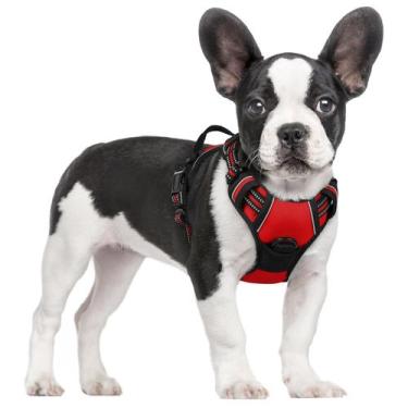 Imagem de Arnês para cães rabbitgoo No Pull, ajustável, vermelho para cães peque