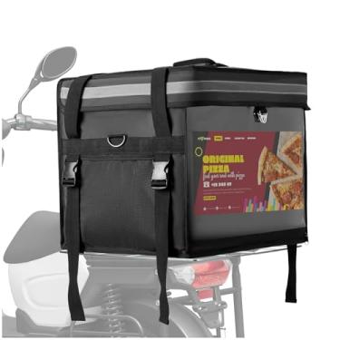 Imagem de Insulated Food Delivery Bag for E-bikes/Scooters/Motorcycles, Waterproof Delivery Bag with Carrier Rack,Perfect for Catering,Restaurants,Delivery Drivers,Doordash and more,62L - Fit 14'' Pizza box