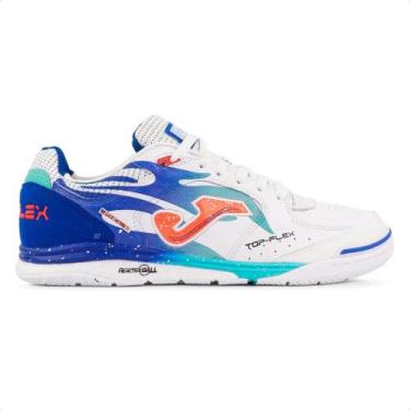 Imagem de Chuteira Futsal Joma Top Flex Rebound, 38, Branco, Turquesa