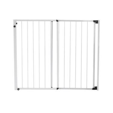Imagem de GRADE PORTÃO DE SEGURANÇA PARA CRIANÇAS E PETS DE ABRIR E CORRER - ALTURA DE 85 CM E LARGURA REGULÁVEL DE 70 A 125 CM - ALUMÍNIO - BRANCO - COMPRE REALL