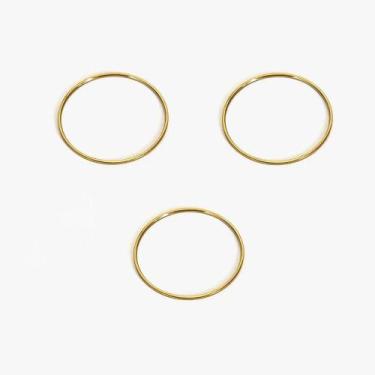 Imagem de Anel Feminino Ultrafino Banhado a Ouro 18K - Aço Inoxidável PVD 0,5mm,