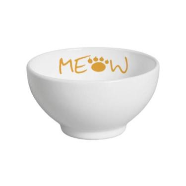 Imagem de Kit Comedouro Branco/Dourado Suporte de Orelhas Médio - Cerâmica Regin