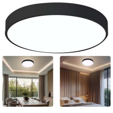 Imagem de Luminaria Plafon Sobrepor 3 Tons Teto Moderno Led Decoração Iluminação