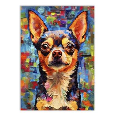 Imagem de Placa Decorativa Cachorro Cão Chihuahua Pinscher Ilustração Colorida Decoração Poster Quarto Sala