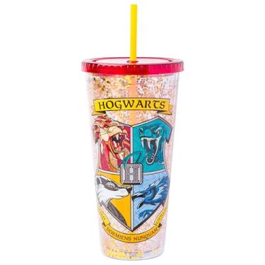Imagem de Silver Buffalo Copo de Confete Frio Harry Potter com brasão intrincado de 947 ml