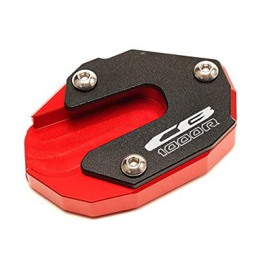 Imagem de Acc-Creativity Suporte de pé de motocicleta com ampliador lateral para placa de extensão compatível com Honda CB1000R 2018-2021 (vermelho)