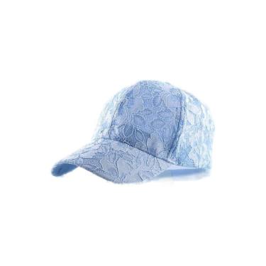 Imagem de Boné Rendas Beisebol Das Mulheres Malha Respirável - Azul