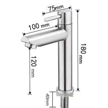 Imagem de Torneira de banheiro lavabo ou pia Luxo Dourado-Sus304 Inox - oem, Bos