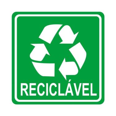 Imagem de Adesivo Lixo Reciclavel 1 Unidade 10cmx10cm Cor Verde