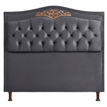 Imagem de Cabeceira Holanda 195cm King Size Estofada Veludo Star Confort Cinza Chumbo