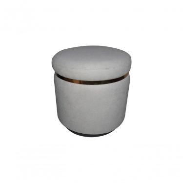 Imagem de Puff Quartzo Giratoria E Perfil Sintético Linho Cinza Granito