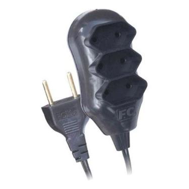 Imagem de Kit 2 Un Extensão 3 Seções 2p Paralelo New Pop - 2x0,75mm - Fc