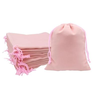 Imagem de Mandala Crafts Mini sacos com cordão de veludo rosa empoeirado 5 x 7 cm – 100 pequenas bolsas de veludo com cordão a granel para lembrancinhas de festa e casamento, embrulho de presente, embalagem e