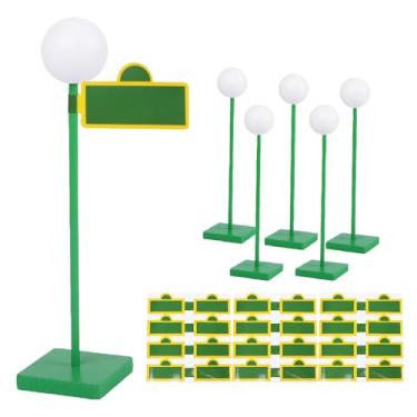 Imagem de BOLLBAY 6 Peças De Poste Luz Sinalização Rua 8'', Peça Central Madeira Com 24 Adesivos Festa, Adereços Em Formato Bola 3D Para Amigos, Decorações Aniversário, Decoração Tema Estrada Da Cidade