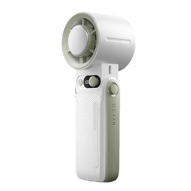 Imagem de Ventilador portátil portátil com tecnologia de resfriamento instantâneo de gelo, 199 velocidades ajustáveis e turbo, bateria recarregável de 6000 mAh 24H, display digital, perfeito para viagens de