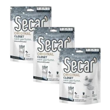 Imagem de Kit Com 3 Antimofo Antiumidade Closet 250g Anti Mofo Mau Cheiro Absorvedor De Umidade Para Guarda Roupa Armario Closet Roupeiros (Sem perfume)