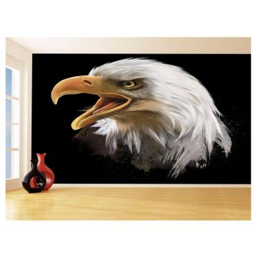 Imagem de Papel De Parede 3D Animais Ave Aguia Rosto Olho 3,5M Anm286