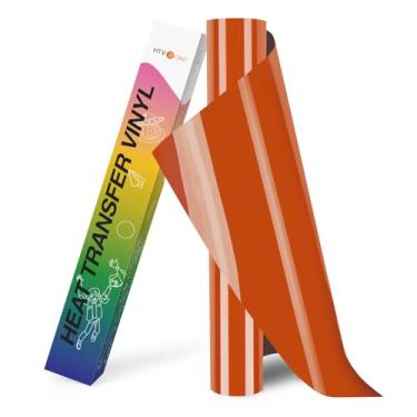 Imagem de HTVRONT Rolos De Vinil Transferência Térmica Laranja - 30 Cm X 2,4 M Texas Htv Para Camisas, Passar A Ferro Cricut E Cameo, Design Erva Fácil Cortar