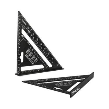 Imagem de Régua Triangular Métrica De Liga De Alumínio De 7 Polegadas, Transferi