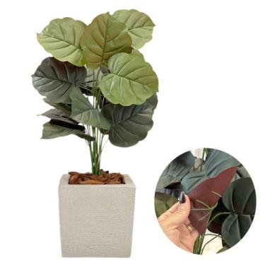 Imagem de Planta Artificial Caladium Vaso Polietileno Completo Casca - Flor Imp