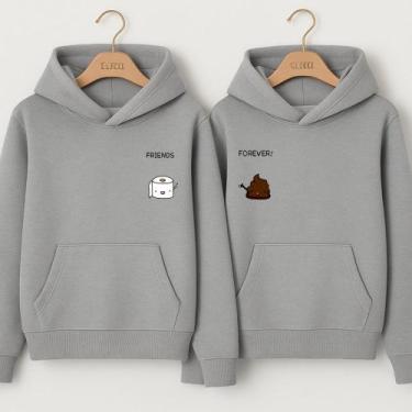 Imagem de Moletom Canguru Friends Forever Entre Rolos e Risos Meme Engraçado Ami